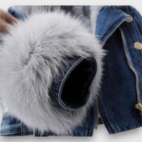 Phylicia – Plush-Collar Denim Jacket