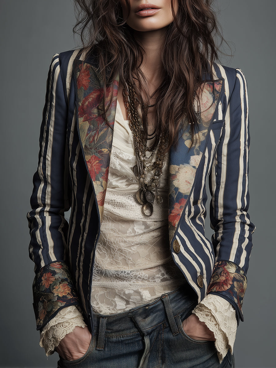 Juniper Bohemian Striped Blazer