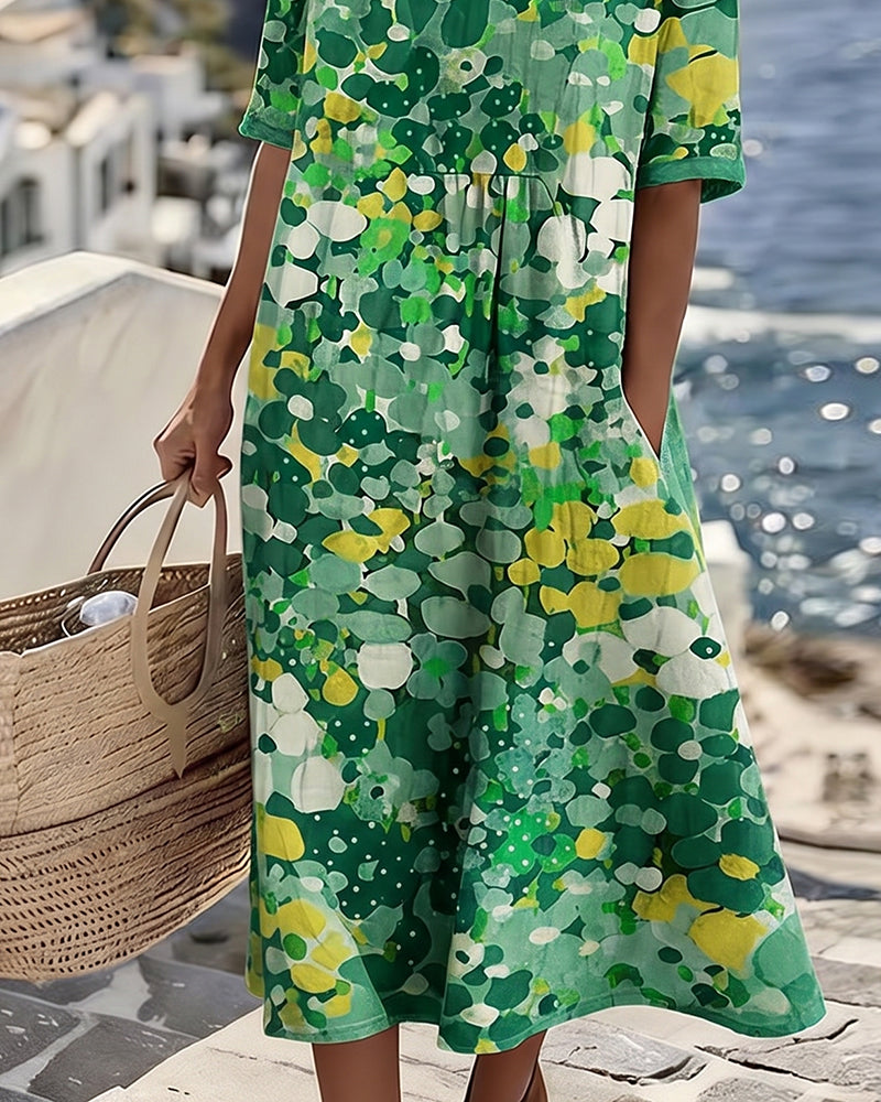 Elena Flowing Floral Midi Dress