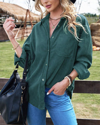 Oversized Boyfriend Corduroy Button Down Shirt