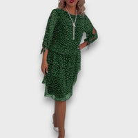 Marleia – Polka-Dot Layered Elegance Dress