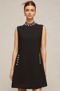 Xanthe crystal-embellished sleeveless mini dress