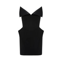 Alba Black Barrel Waist Corset Mini Dress