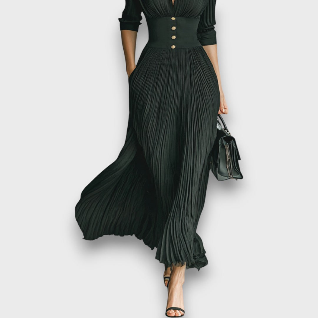 Larisse – Maxi Dress with Notched Collar
