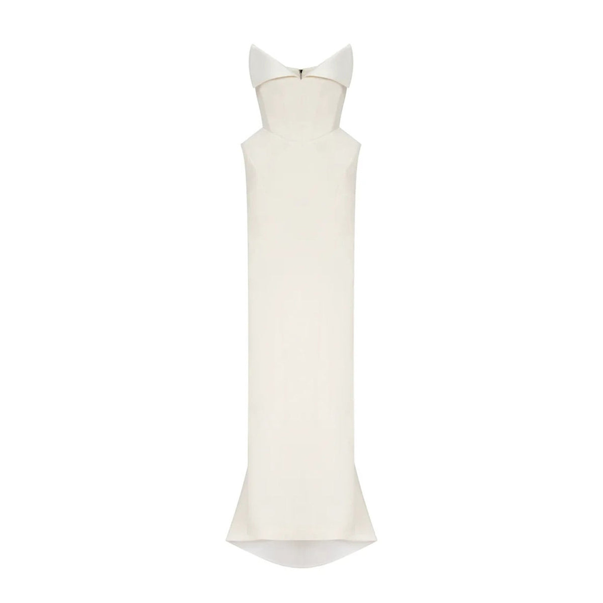 Alba White Barrel Waist Corset Maxi Dress