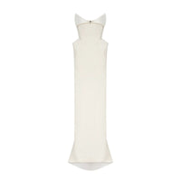 Alba White Barrel Waist Corset Maxi Dress