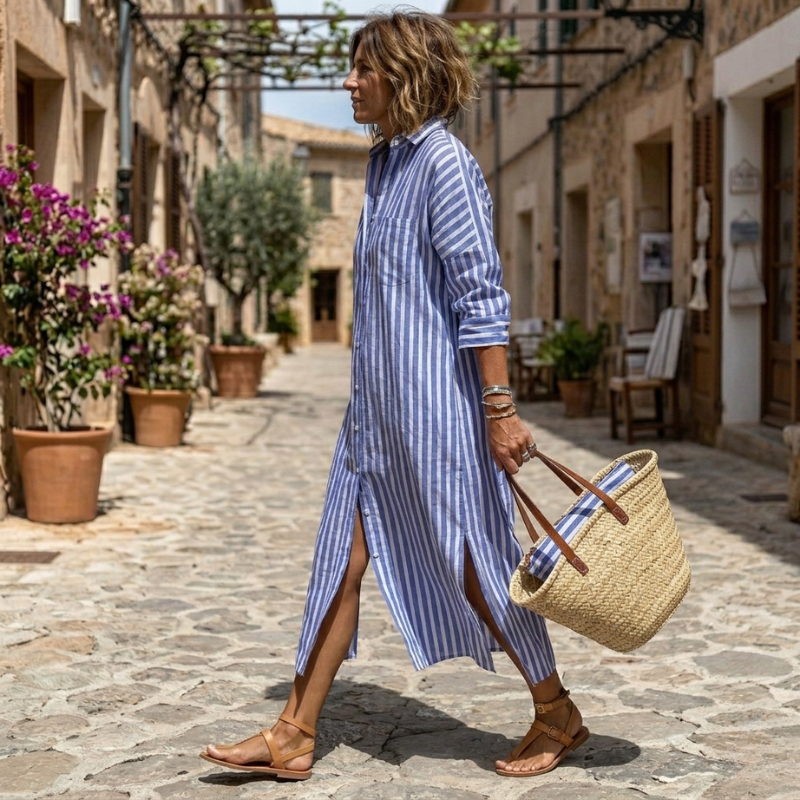 Nichole Elegant Striped Dress