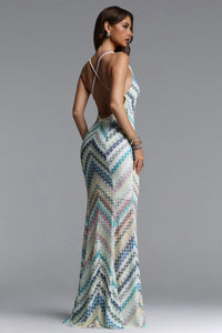 Salama Resort Contour V Neck Sleeveless Print Woven Maxi Dress