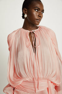 Eugénie Pink Fully Pleated Ruffled Mini Dress