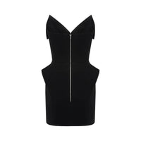 Alba Black Barrel Waist Corset Mini Dress