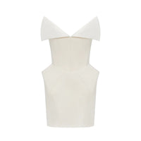 Alba White Barrel Waist Corset Mini Dress