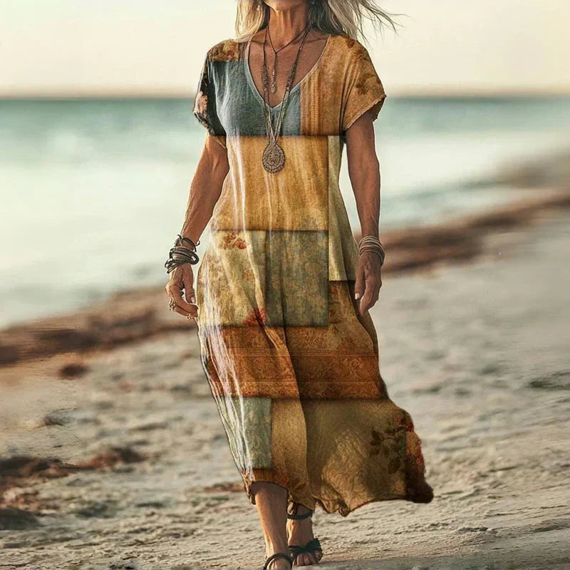 CATERINA | Midi Vintage Dress with Flowing Cut