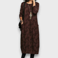 Neriva – Textured Winter Midi Dress