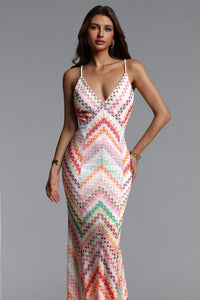 Salama Resort Contour V Neck Sleeveless Print Woven Maxi Dress