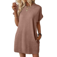 EVASHA™ – Casual Minimalist Round Neck Dress