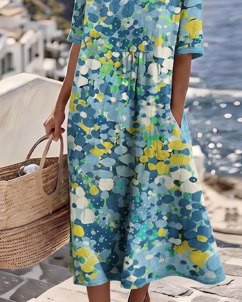 Elena Flowing Floral Midi Dress