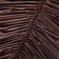 Charitina Brown Fitted Ruched Midi Dress