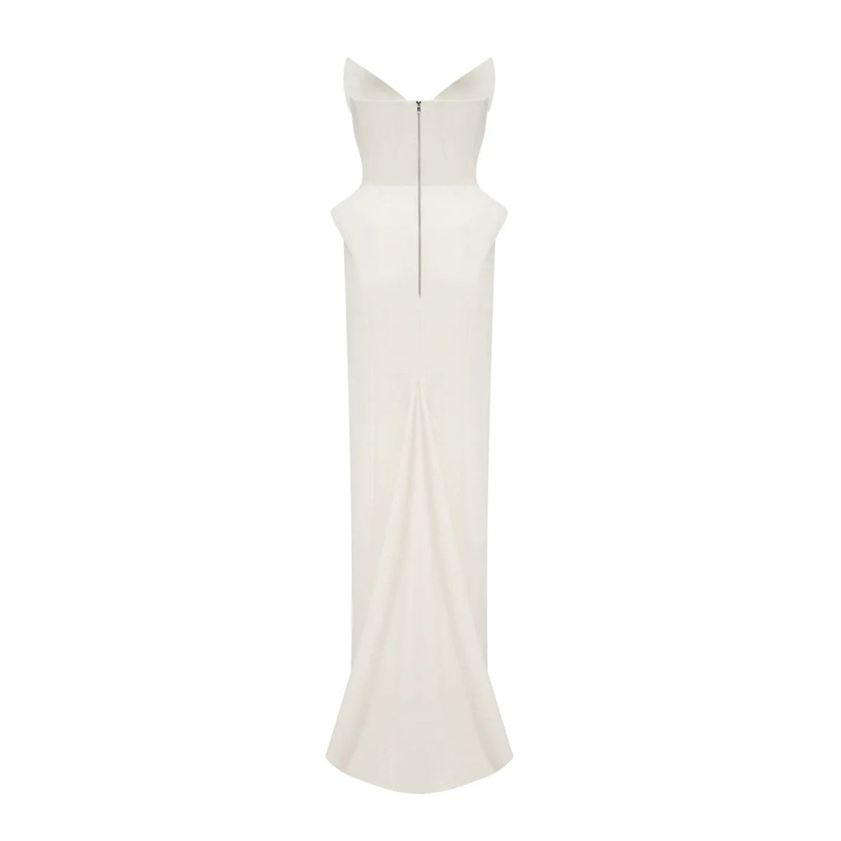 Alba White Barrel Waist Corset Maxi Dress