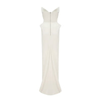 Alba White Barrel Waist Corset Maxi Dress