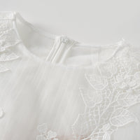 Annabelle Flower-appliqué Tulle Midi Dress (Without Belt)