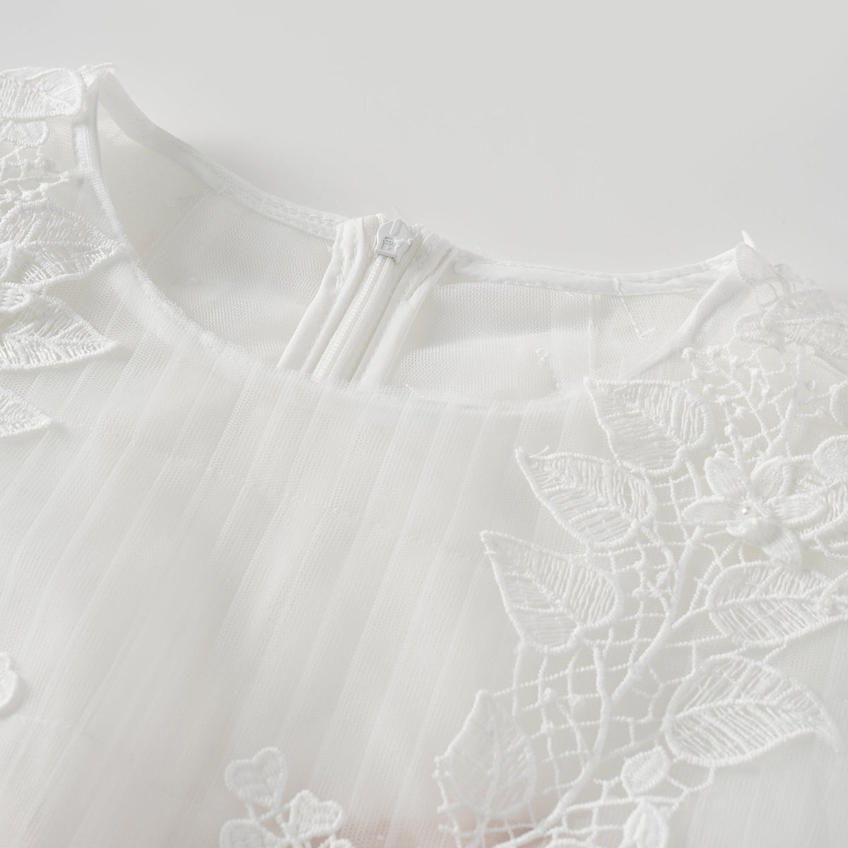Annabelle Flower-appliqué Tulle Midi Dress