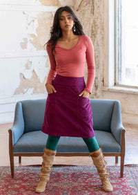 Aalia Corduroy Skirt Plum Caspia
