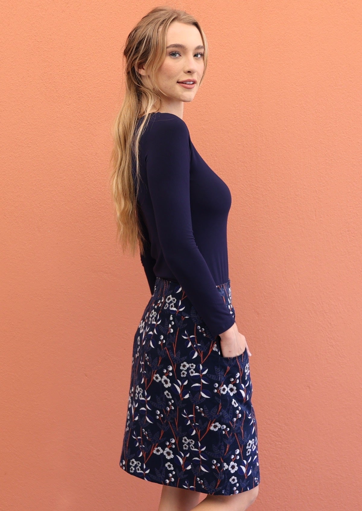 Aalia Corduroy Skirt Meadow