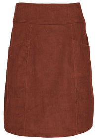 Aalia Corduroy Skirt Burnt Henna