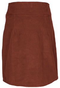 Aalia Corduroy Skirt Burnt Henna