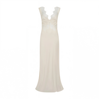 Aitana Neutrals Satin Maxi Dress with Lace Panels