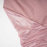 Alchimie Pink Glossy Pleated Maxi Dress