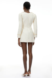 Alcyone White Tweed Blazer Mini Dress