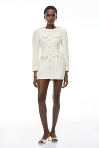 Alcyone White Tweed Blazer Mini Dress