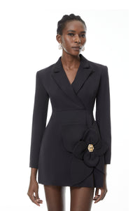 Amelia Black Embellished Blazer Mini Dress
