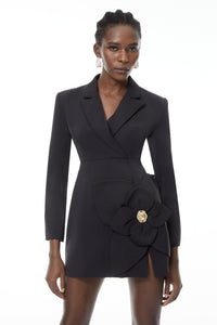 Amelia Black Embellished Blazer Mini Dress