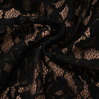 Andrea Black Keyhole Lace Maxi Dress with High Thigh Slit
