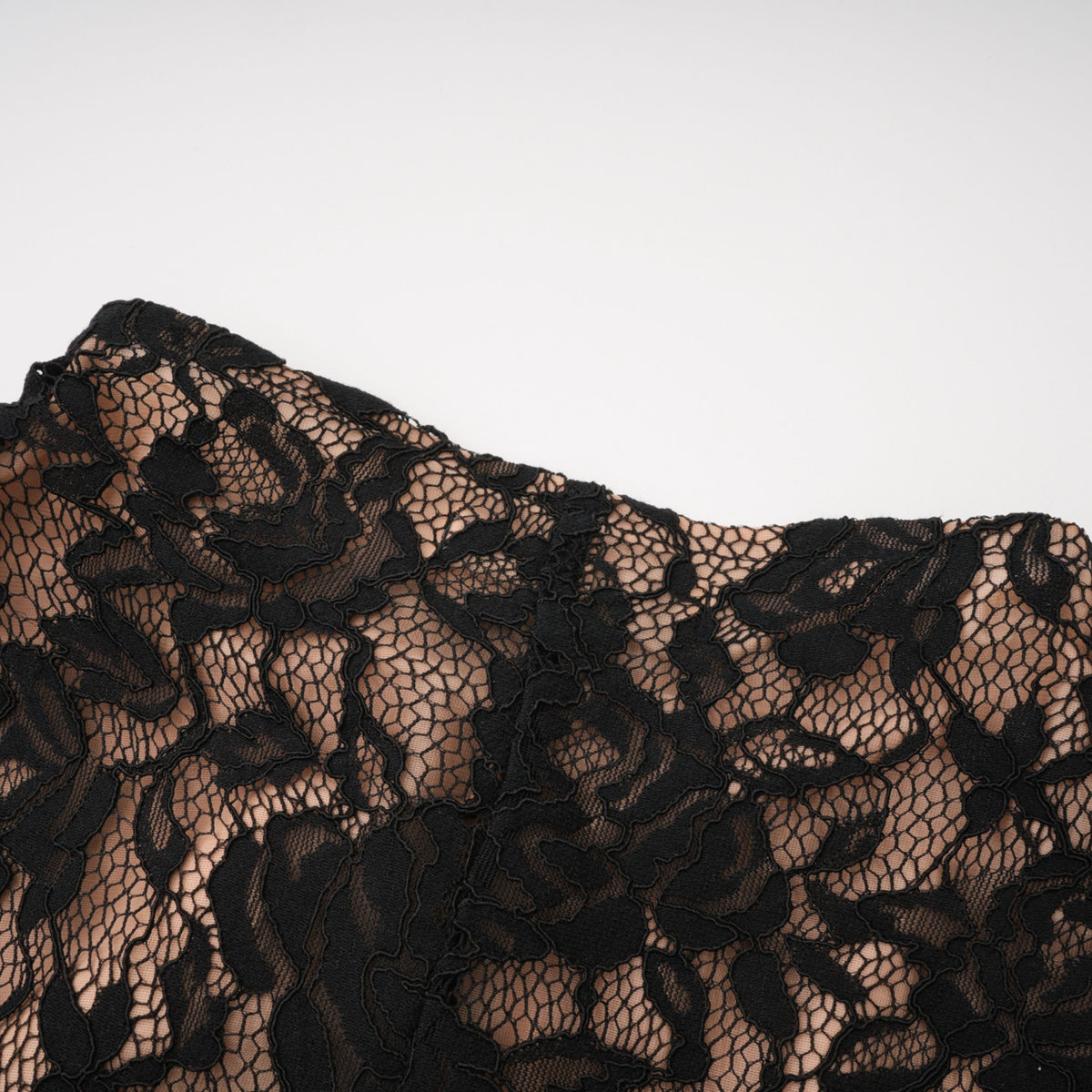 Andrea Black Keyhole Lace Maxi Dress with High Thigh Slit