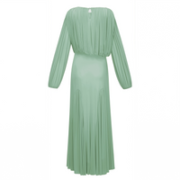 Annabelle Green Lantern Sleeve Pleated Maxi Dress