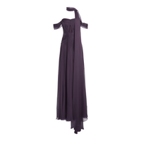 Annabelle Purple Off Shoulder Ruched Maxi Dress with Twist Front