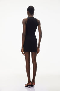 Anthea Gold Metallic Check Off Shoulder Mini Dress