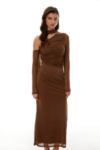 Antonia Brown Braid Detail Maxi Dress