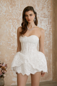 Apolline White Floral Embroidered Mini Dress