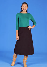 Belt Loop Corduroy Skirt Black