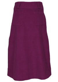 Belt Loop Corduroy Skirt Plum Caspia