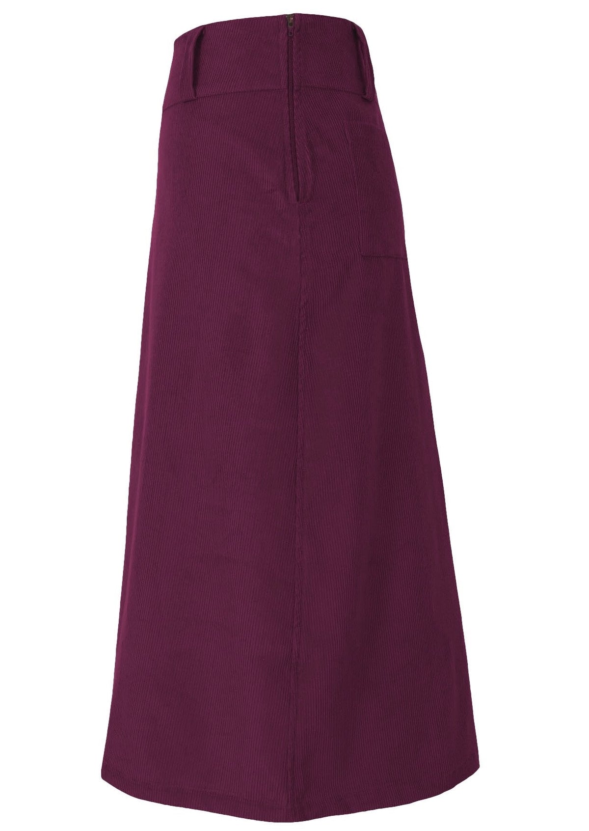 Belt Loop Corduroy Skirt Plum Caspia