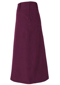 Belt Loop Corduroy Skirt Plum Caspia