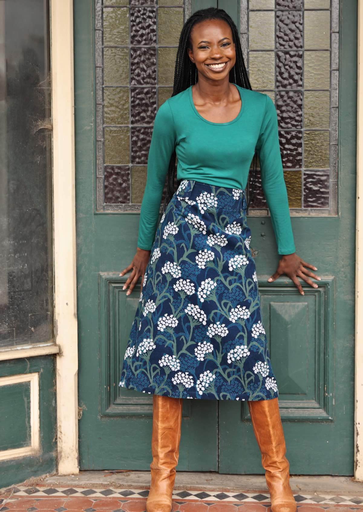 Belt Loop Corduroy Skirt Yarrow
