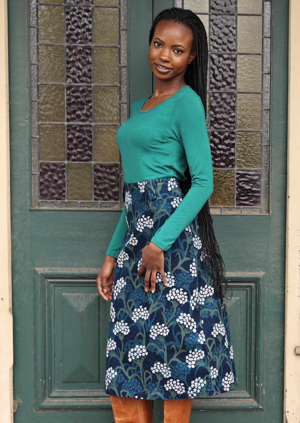 Belt Loop Corduroy Skirt Yarrow