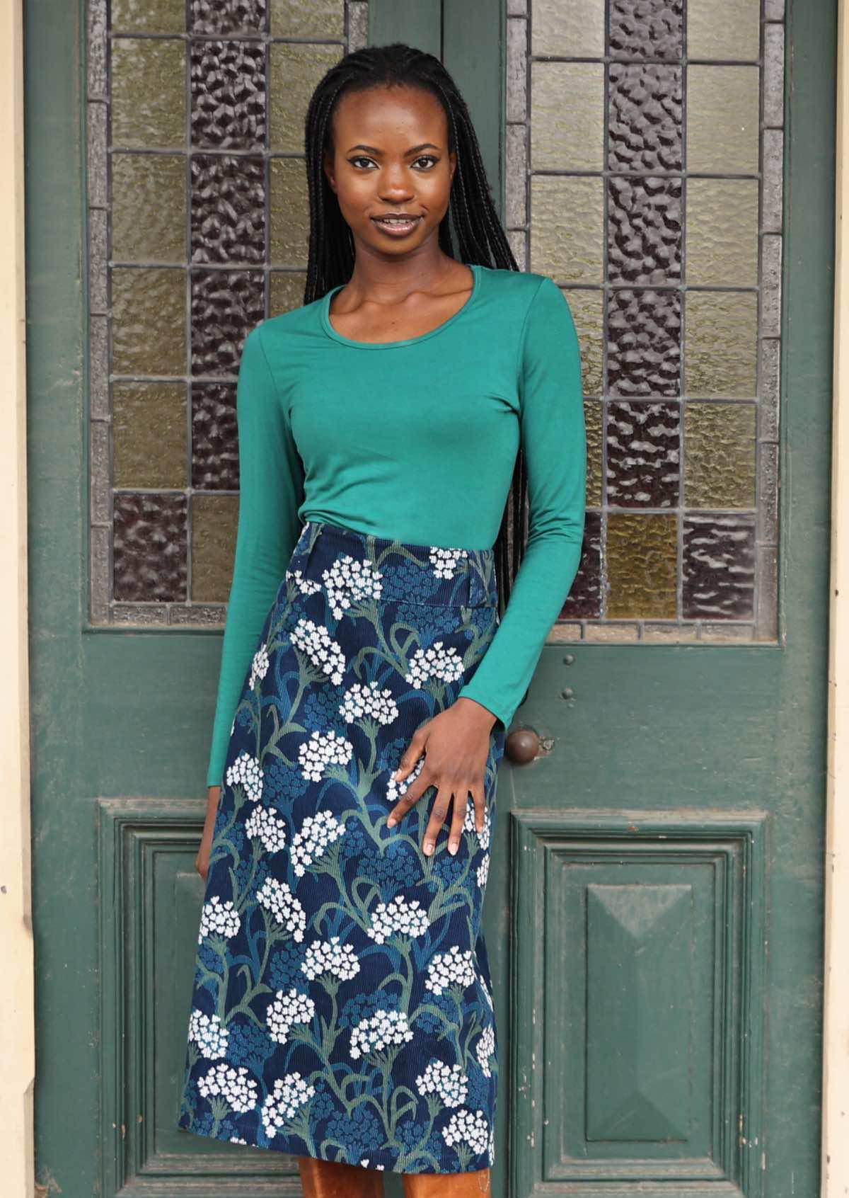 Belt Loop Corduroy Skirt Yarrow