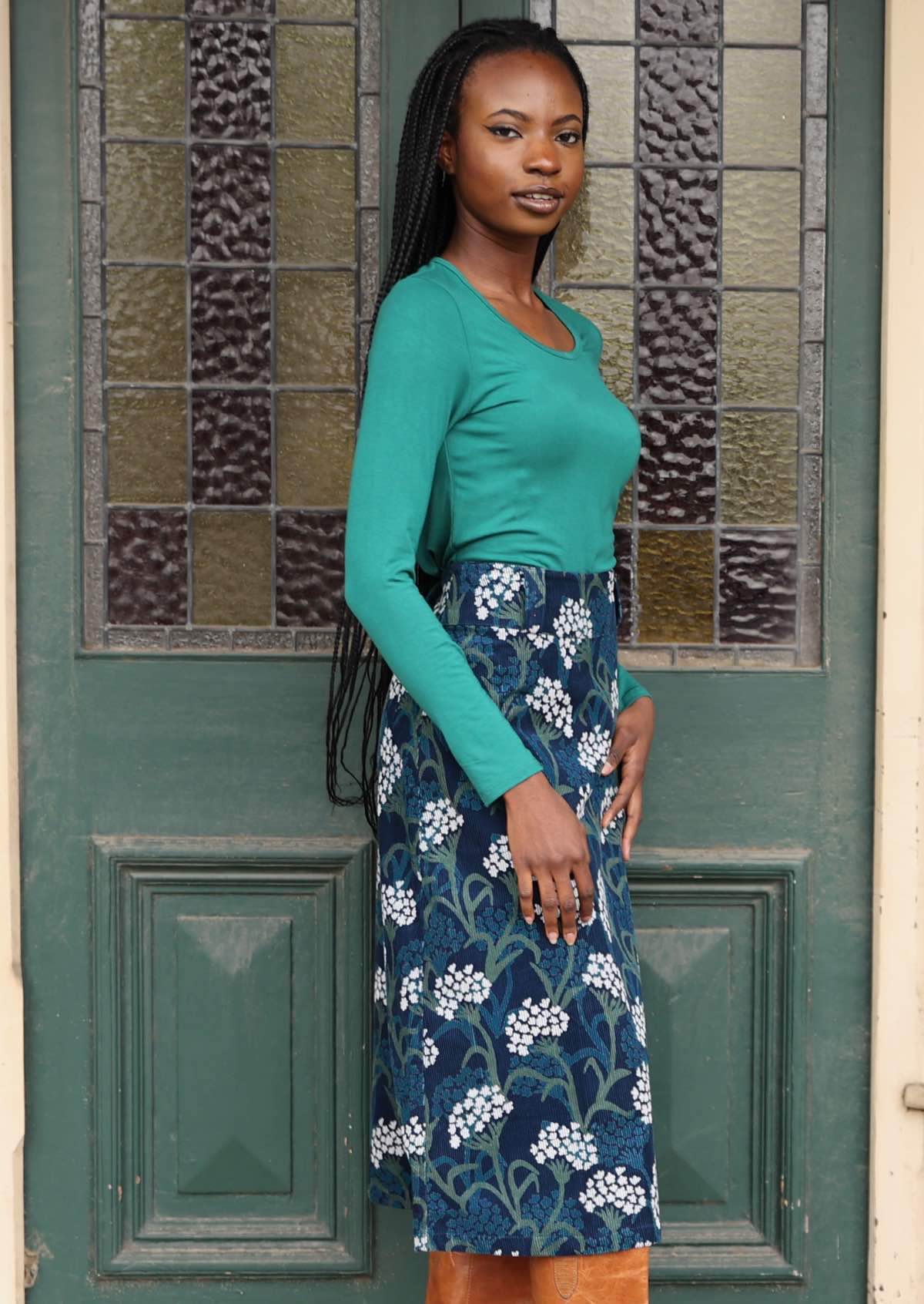 Belt Loop Corduroy Skirt Yarrow